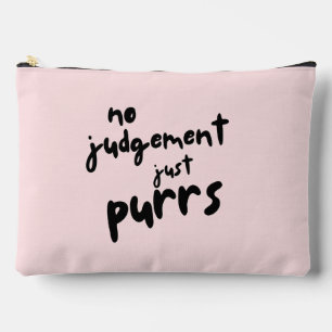'No Judgement, Just Purrs' Black Typography Pet Accessory Pouch