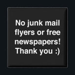 No junk mail - magnetic - sign! magnet<br><div class="desc">No junk mail - magnetic - sign! Put it up during a holiday or part of the year. Leave no marks! Many different colours. Make your mail box or door a little happier with a sign in a colour you like. no junk mail please door sign postal box minimal design...</div>