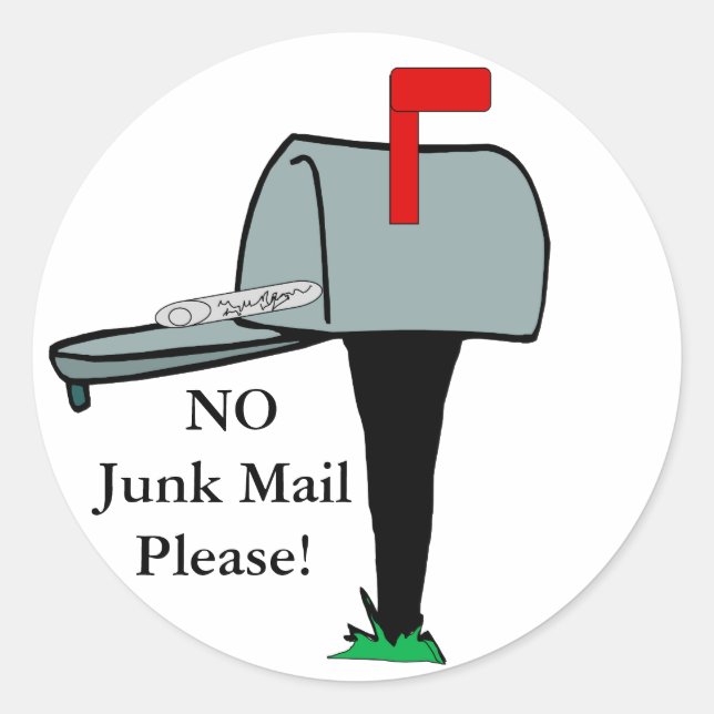 NO Junk Mail Please Sticker (Front)