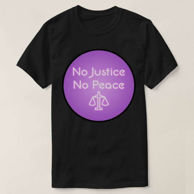 No Justice No Peace ACAB Neon Sign T-Shirt (Design Front)