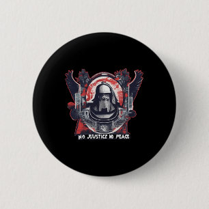 No Justice No Peace Sticker1 2 Inch Round Button