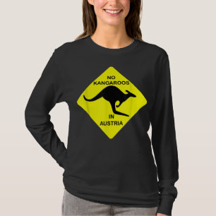 No Kangaroos In Austria Funny T-Shirt Yellow Sign