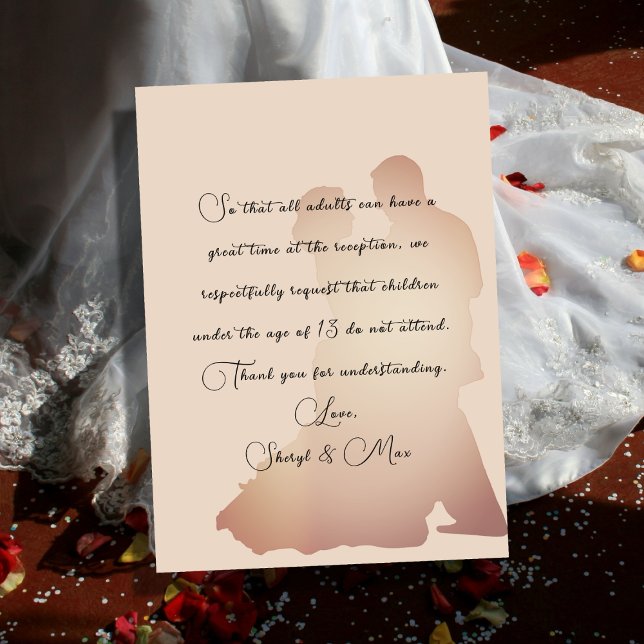 No Kids at the Wedding Dancing Couple Enclosure Card (Creator Uploaded)