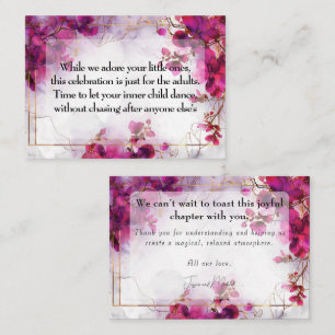 No KIDS Fuchsia Enchantment: Watercolor Wedding Enclosure Card