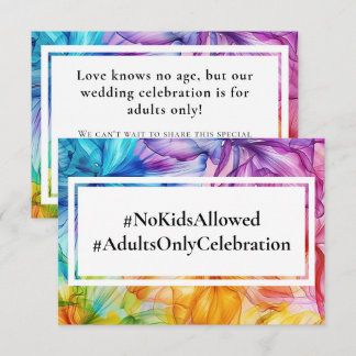 NO KIDS wedding Ethereal Bloom Enclosure Card