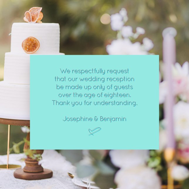 No Kids Wedding Message Mint Enclosure Cards (Creator Uploaded)