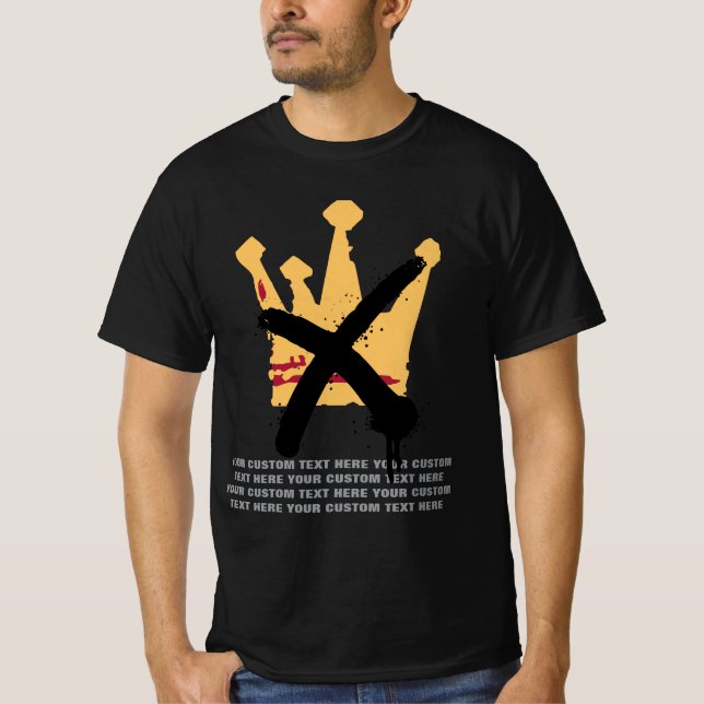 No King Anti Monarchy Custom Protest GRAY (large) T-Shirt (Front)