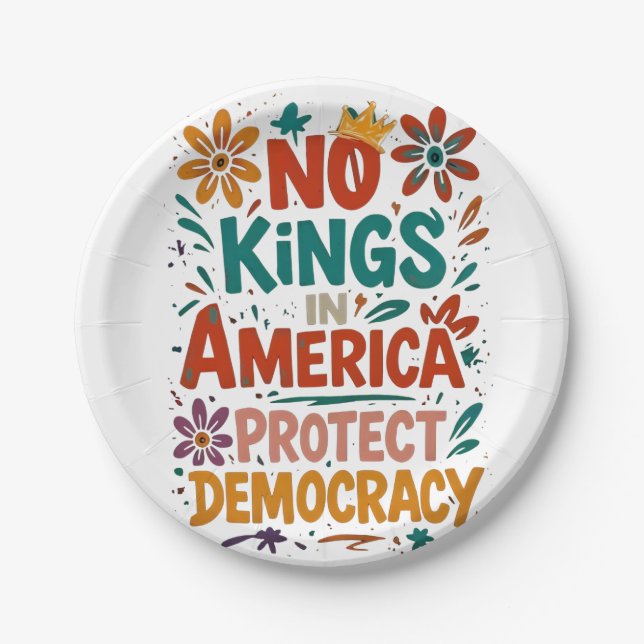 No King In America American Democracy  Paper Plate (Front)
