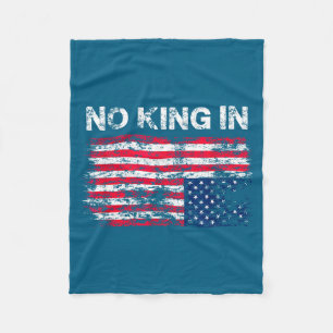 No King In America American Flag Upside Down Distr Fleece Blanket