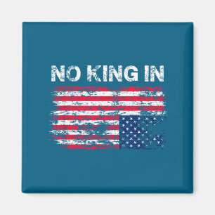 No King In America American Flag Upside Down Distr Magnet