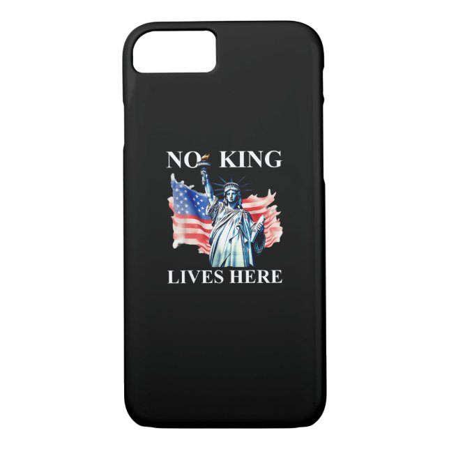 No King Lives in America Freedom Flag Patriotic Case-Mate iPhone Case (Back)