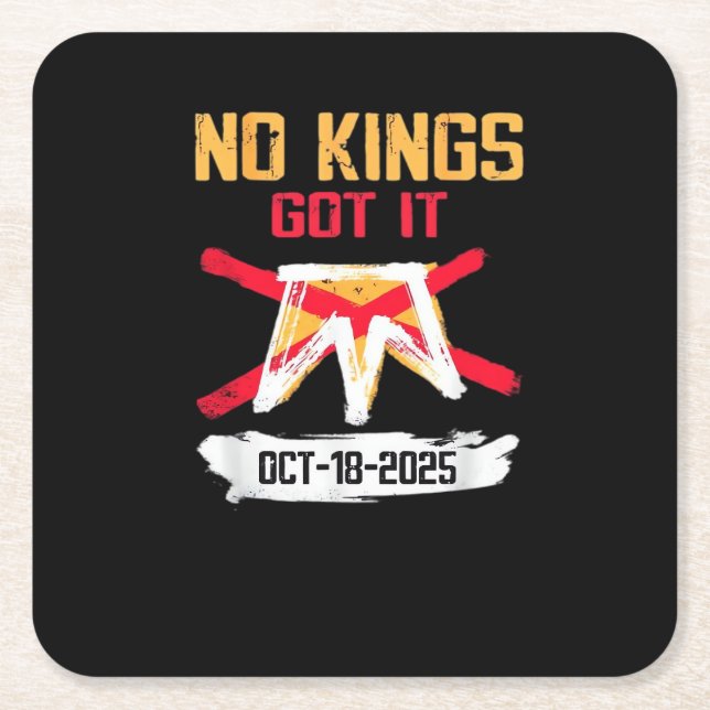 No King Patriotic Freedom No Kings In America Crea Square Paper Coaster (Front)