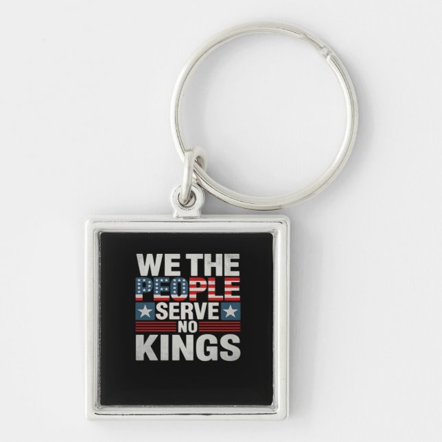 No King Patriotic Freedom No Kings In America Retr Keychain (Front)