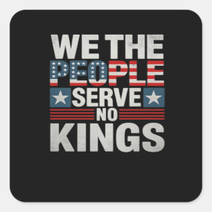No King Patriotic Freedom No Kings In America Retr Square Sticker