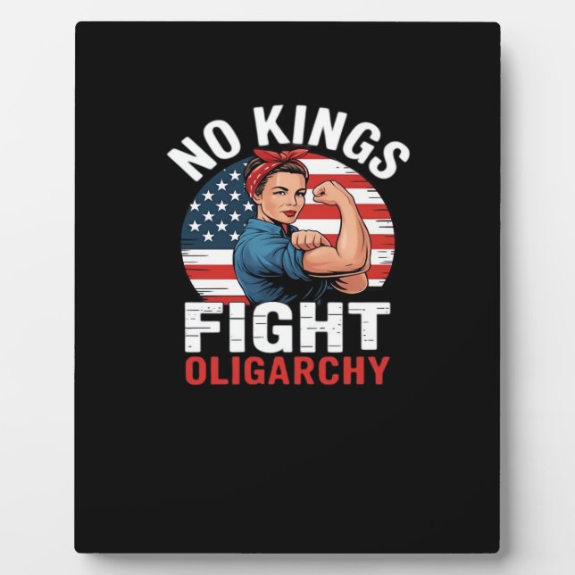 No King Patriotic Freedom No Kings In America Vint Plaque (Front)
