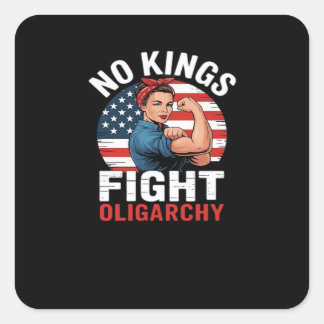 No King Patriotic Freedom No Kings In America Vint Square Sticker