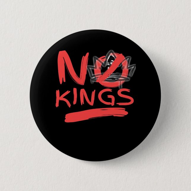 No King Simple Clean Design 2 Inch Round Button (Front)
