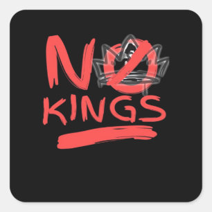 No King Simple Clean Square Sticker