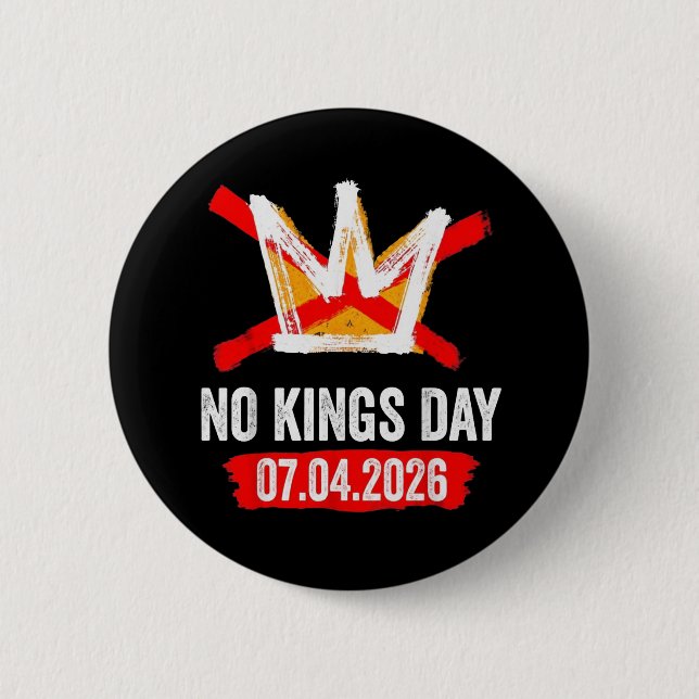 No Kings  2 Inch Round Button (Front)