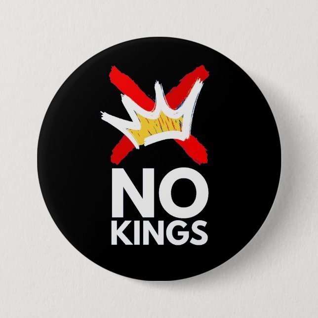 no kings 3 inch round button (Front)