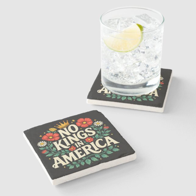 No Kings America Stone Coaster (Side)