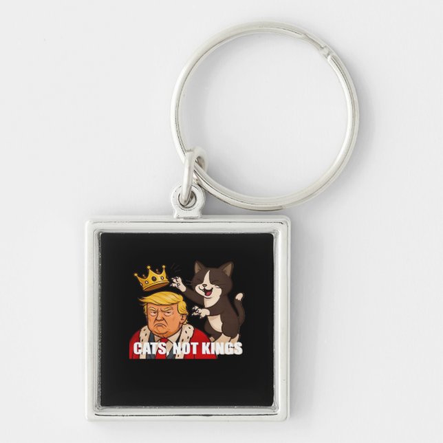 No Kings Anti Cats Funny Classic Style Keychain (Front)