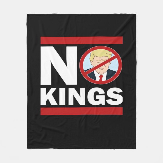 No Kings Anti Classic Minimal Clean Fleece Blanket (Front)