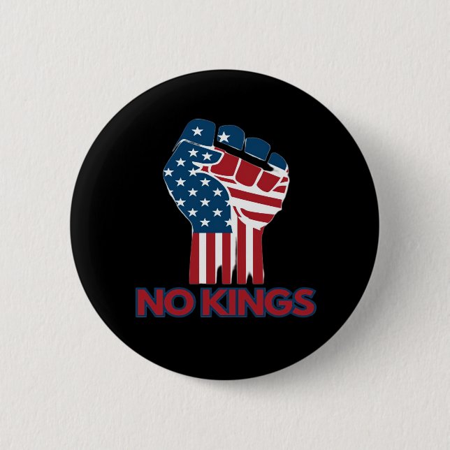 No Kings Anti Classic Retro Style 2 Inch Round Button (Front)