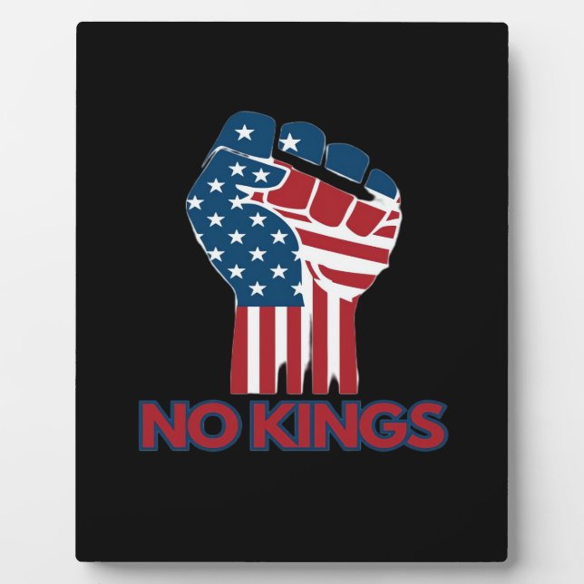 No Kings Anti Classic Retro Style Plaque (Front)