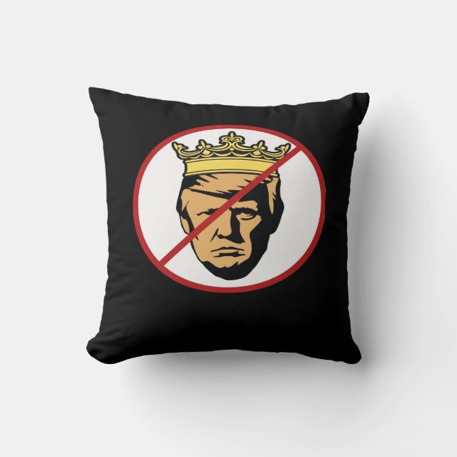 No Kings Anti Creative Classic Design Throw Pillow (Front)
