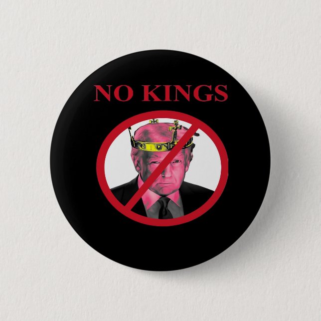 No Kings Anti Creative Graphic Style 2 Inch Round Button (Front)