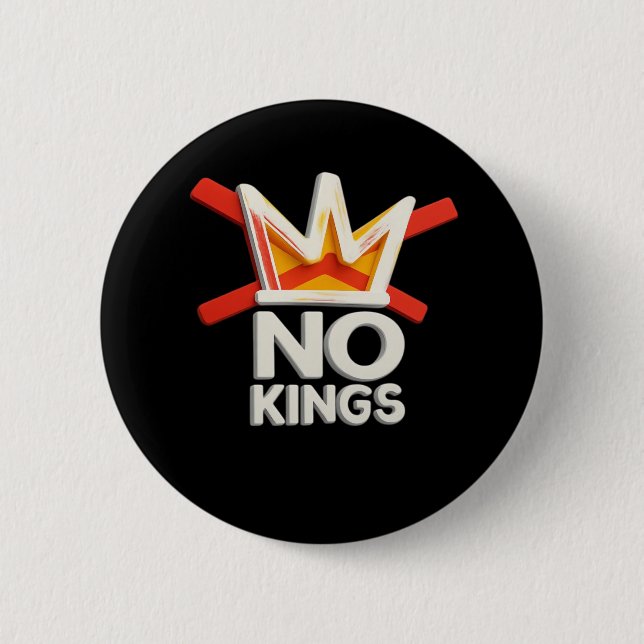 No Kings Anti Minimal Clean Design 2 Inch Round Button (Front)