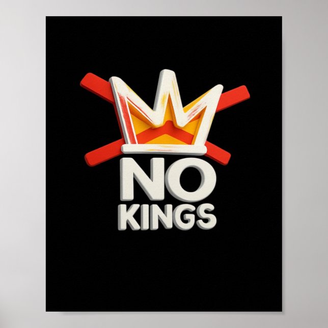 No Kings Anti Minimal Clean Design Poster (Front)