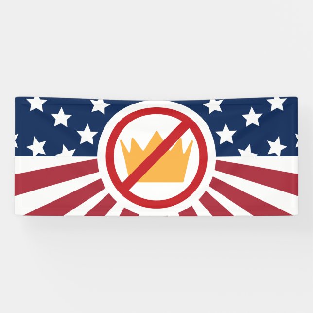 NO KINGS! Anti-Trump Flag Banner (Horizontal)