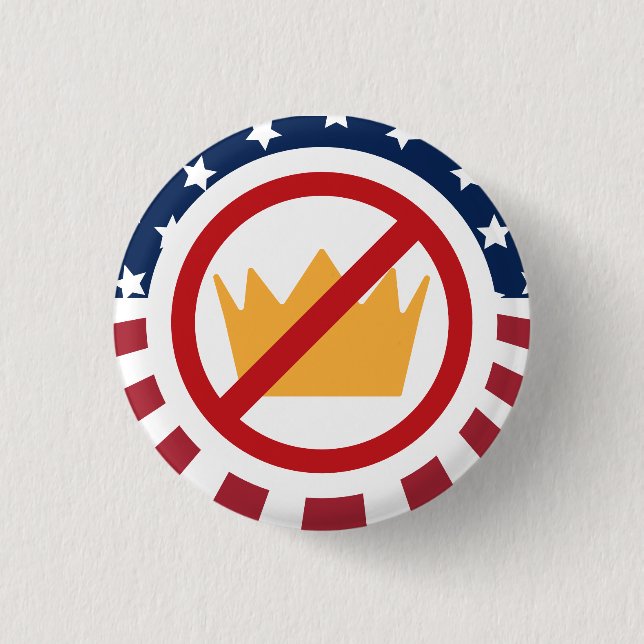 NO KINGS! Anti-Trump Flag Sign 1 Inch Round Button (Front)