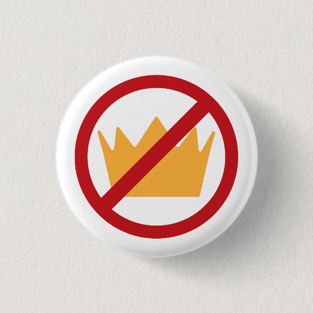 NO KINGS! Anti-Trump Pro-democracy  1 Inch Round Button (Front)