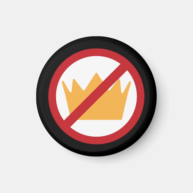 NO KINGS! Anti-Trump Pro-democracy Black Magnet (Front)