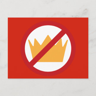 NO KINGS! Anti-Trump Red Postcard