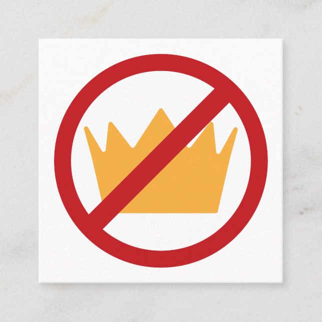 NO KINGS! Anti-Trump Square Leave-behind Square Business Card (Front)