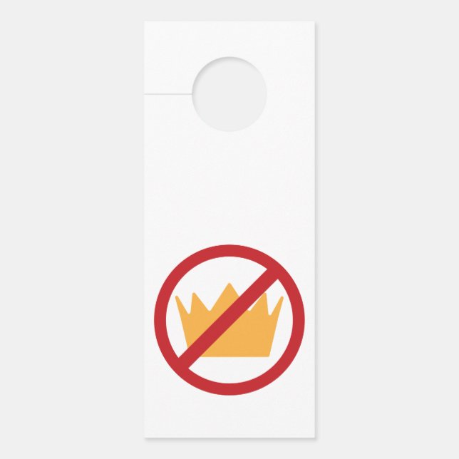 NO KINGS! Anti-Trump White Door Hanger (Front)