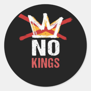 No Kings Anti Vintage Graphic Classic Round Sticker