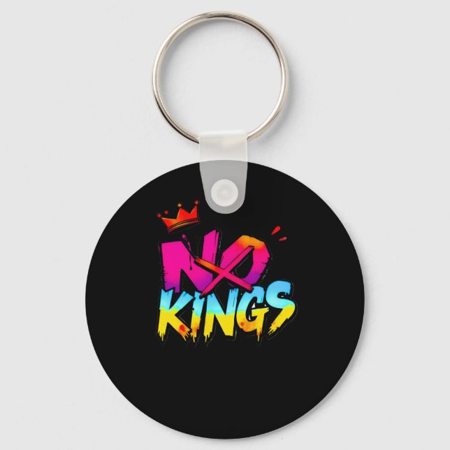 No Kings - Bold Graffiti Statement Sticker  Keychain (Front)