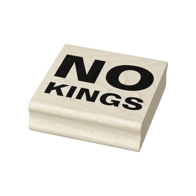 No Kings bold typography protest Rubber Stamp (Stamp)