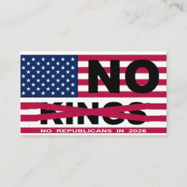 NO KINGS CALLING CARD (Front)