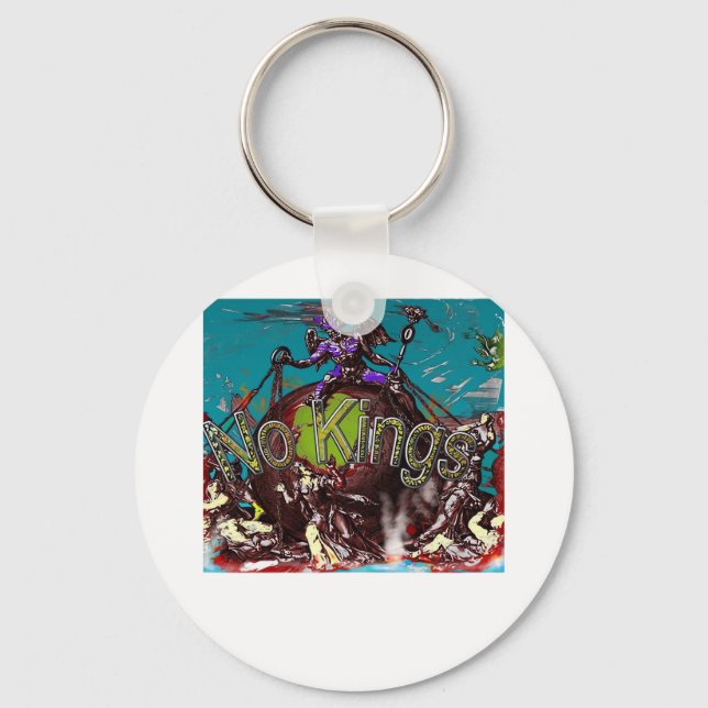 No Kings Classic Modern Minimal Style Keychain (Front)