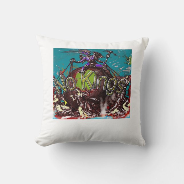 No Kings Classic Modern Minimal Style Throw Pillow (Front)