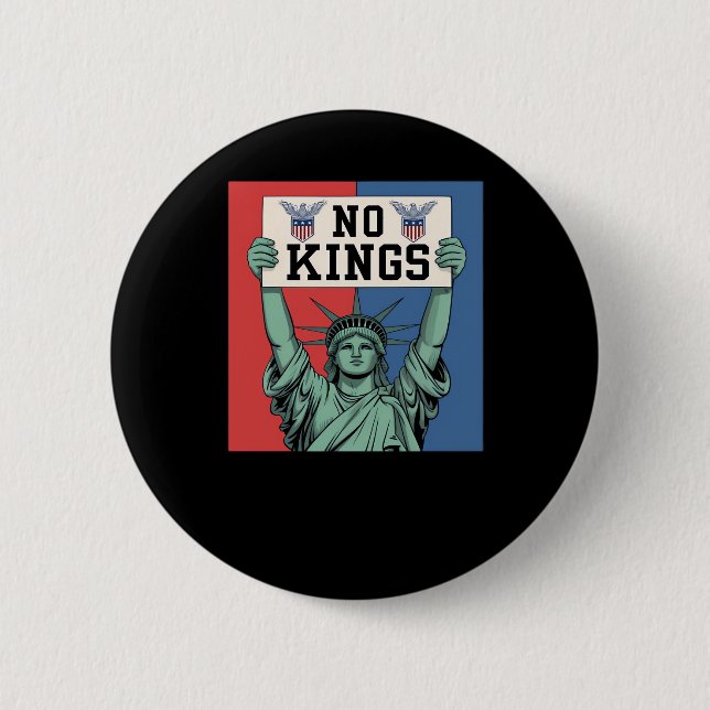 No Kings Classic Patriotic Style 2 Inch Round Button (Front)