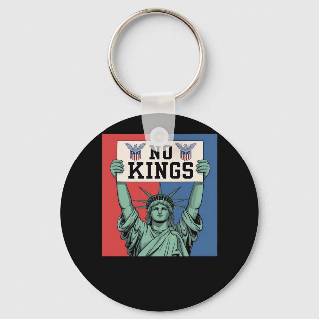 No Kings Classic Patriotic Style Keychain (Front)