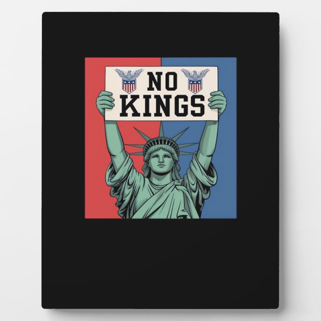 No Kings Classic Patriotic Style Plaque (Front)
