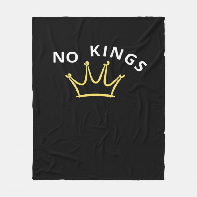No Kings Classic Retro Cool Style Fleece Blanket (Front)